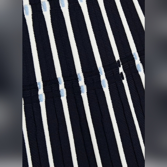 LELA ROSE Fringe Striped Crochet-Knit Midi Dress SIZE L - Picture 8 of 15